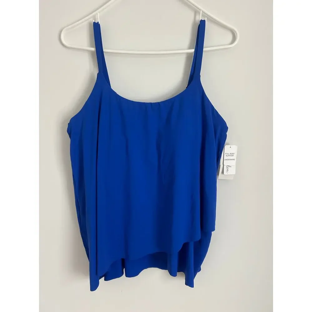 Leilani Solids Cape Town Underwire Tankini Top - Royal Blue NWT
